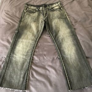 Antique Rivet boot cut distressed jeans